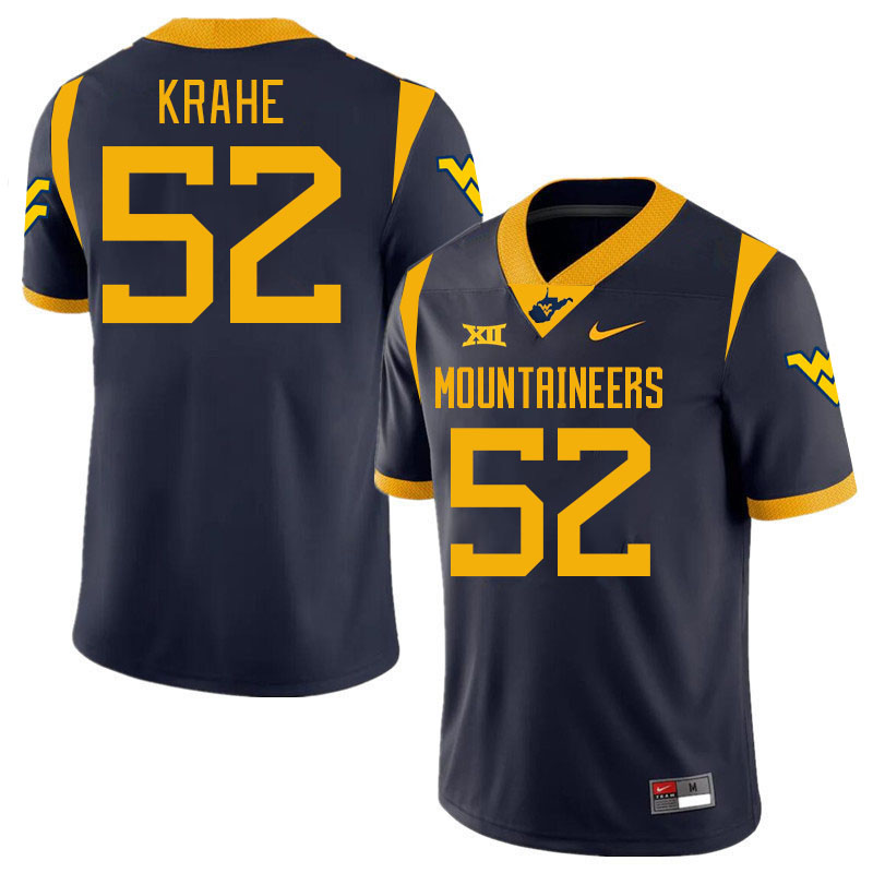 Men #52 Nick Krahe West Virginia Mountaineers College 2024 New Uniforms Football Jerseys Stitched Sa